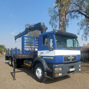 Man TGA Double Diff flatdeck + Crane